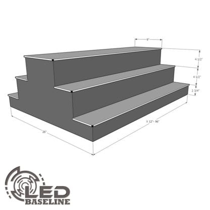 3 Tier 2 Sided Island LED Display Shelf