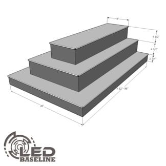 3 Tier 3 Sided Island LED Display Shelf