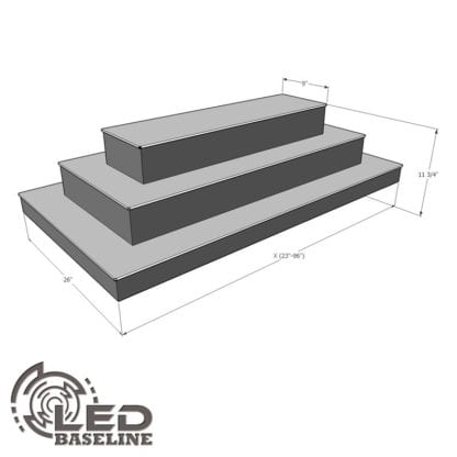 3 Tier 4 Sided Island LED Display Shelf