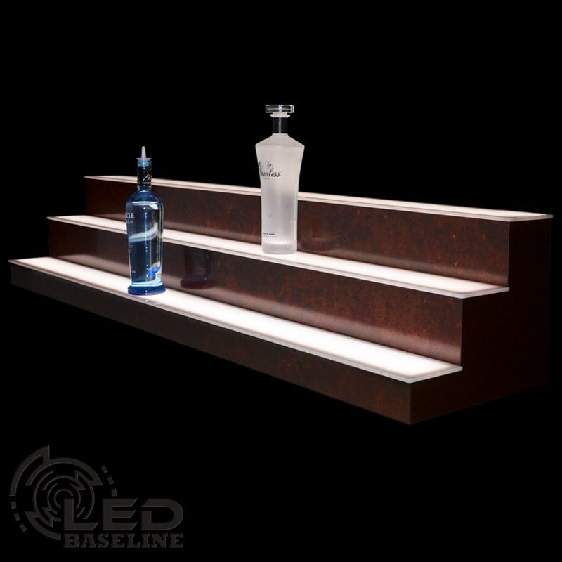 26" 3 Step Tier LED Lighted Shelves Illuminated Liquor Bottle Bar Display Stand for sale online 