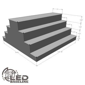 4 Tier 2 Sided Island LED Display Shelf