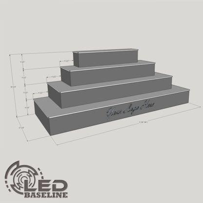 4 Step Wraparound LED Bar Shelf