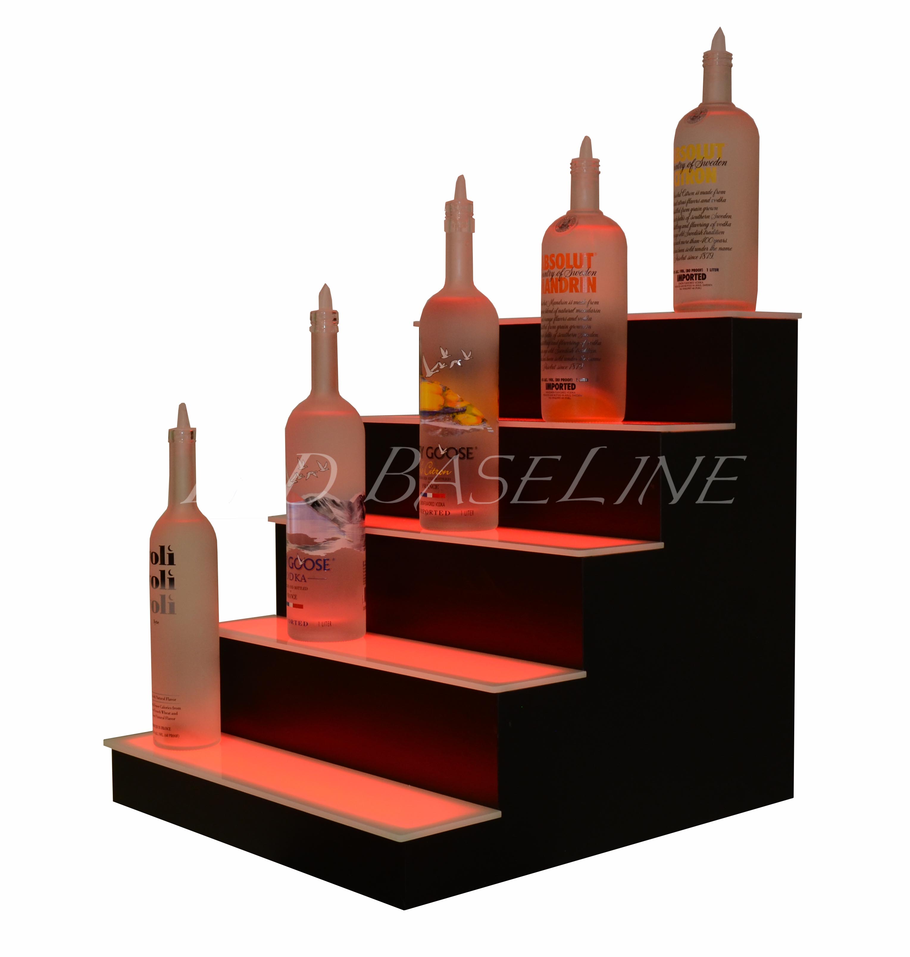 LED Lit Acrylic Bottle Display 5ft 7in Shelf 