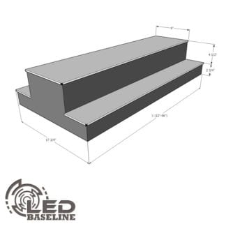 2 Tier 2 Sided Island LED Display Shelf