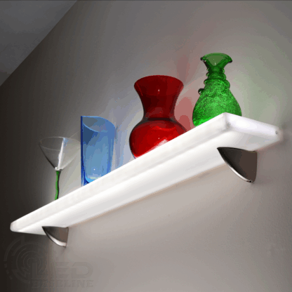 Wall Shelf with Vases and white light