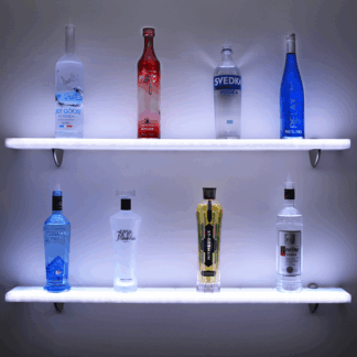 Double Shelf with Liquor Bottles emitting white light