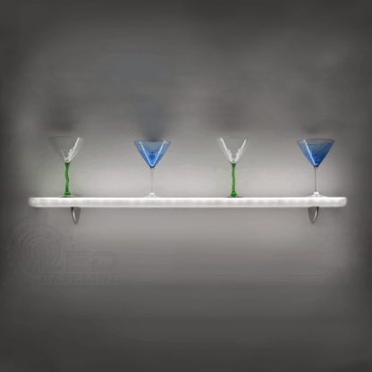 Martini Glasses on Lighted Acrylic Shelf