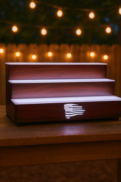 shelf with flag design, enhanced