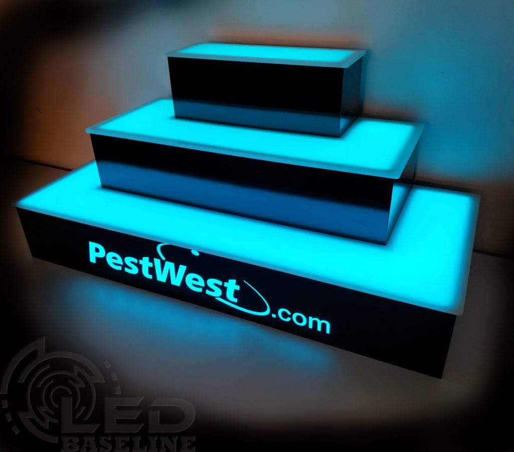 3 Tier Wrap Around LED Display Shelf Home Bar Shelves