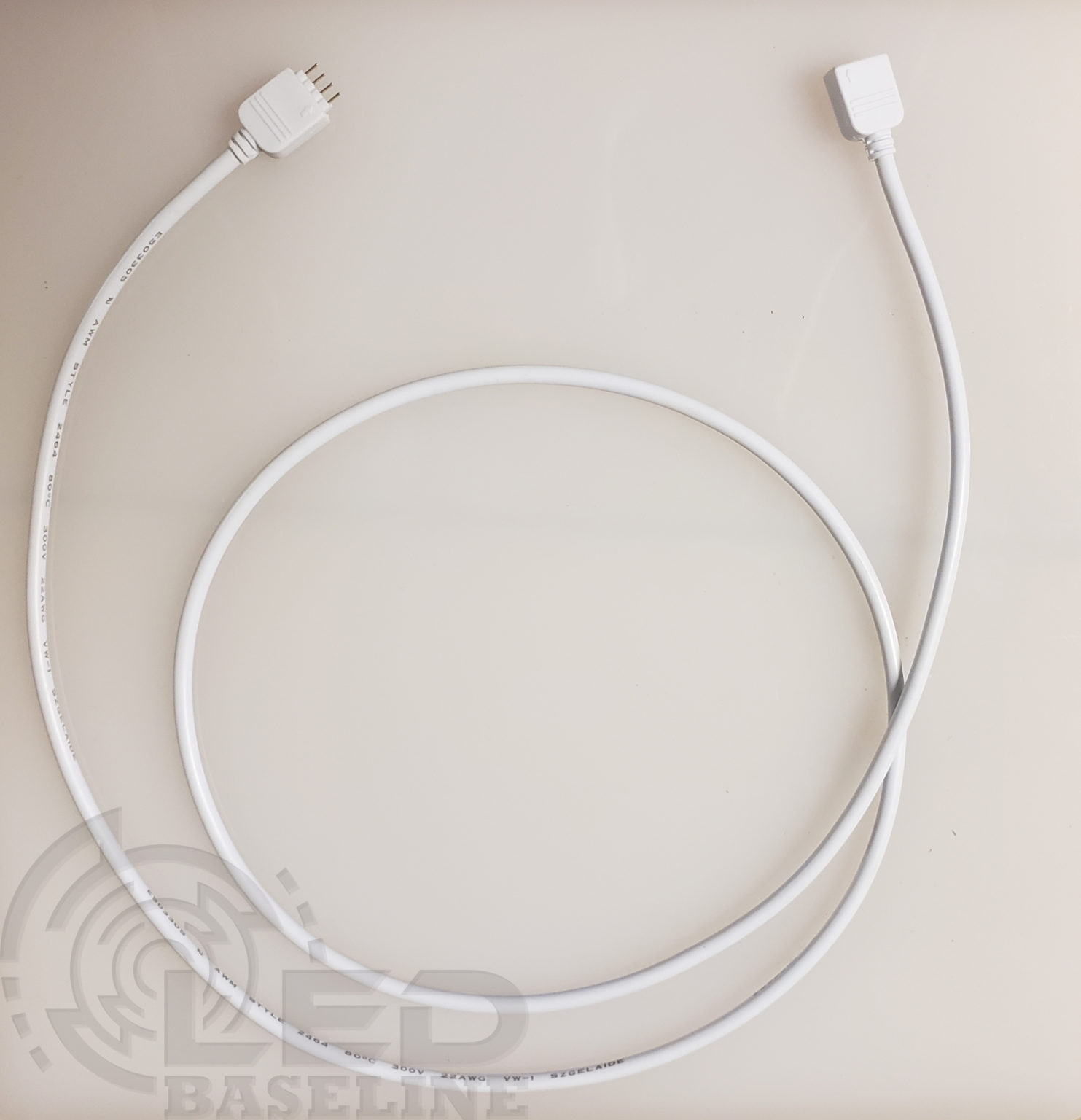 4 Pin Daisy Chain Connector Cables 3' White LED Baseline