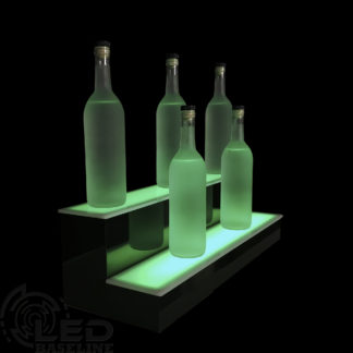 2 Step LED Liquor Shelf | Color-Changing Lighted Display for Home Bar or Commercial Use