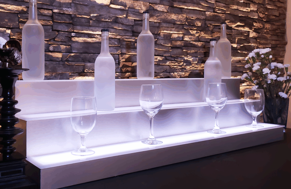 Countertop Lighted Bar Shelf